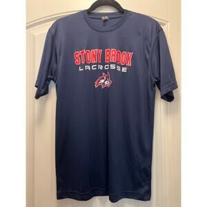 Ultra Club Men’s Soft Cool & Dry Stony Brook Lacrosse Pullover Shirt Size M Blue